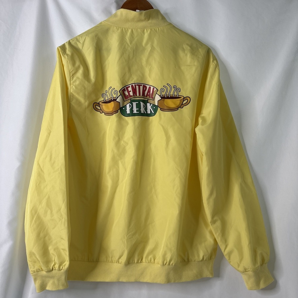 Friends TV Show Central Perk Women's M Windbreaker Zip Jacket Yellow Culturefly